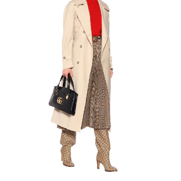 New GUCCI GG canvas mid-heel boot Sz 5.5 - Picture 6 of 16